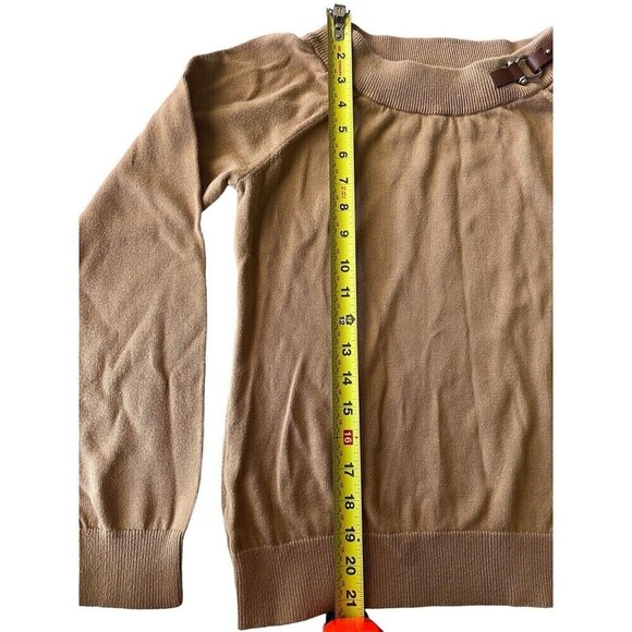 Lauren Ralph Lauren Petite Mock Neck Buckle Pullover Sweater Women Medium Gold - Picture 4 of 5